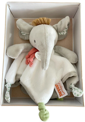 Doudou Et Compagnie Paris Couleurs Savane Elephant Knotted Security Baby Lovey