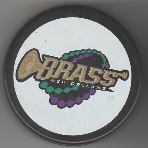 New Orleans Brass JESTER Trumpet Beads ECHL Hockey Puck Lindsay White Backgr - Picture 2 of 2