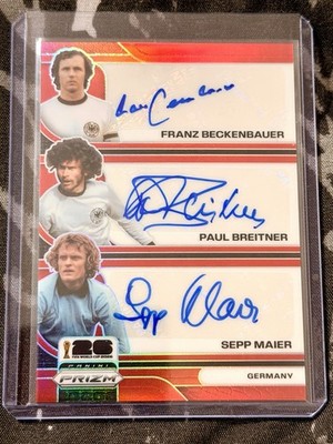 2026 Prizm World Cup Franz Beckenbauer, Paul Breitner, Sepp Maier Auto Red - 4/7