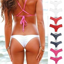 Swimwear Cheeky Beachwear Bottom V Brazilian Womens Bikini   Ruched Thong