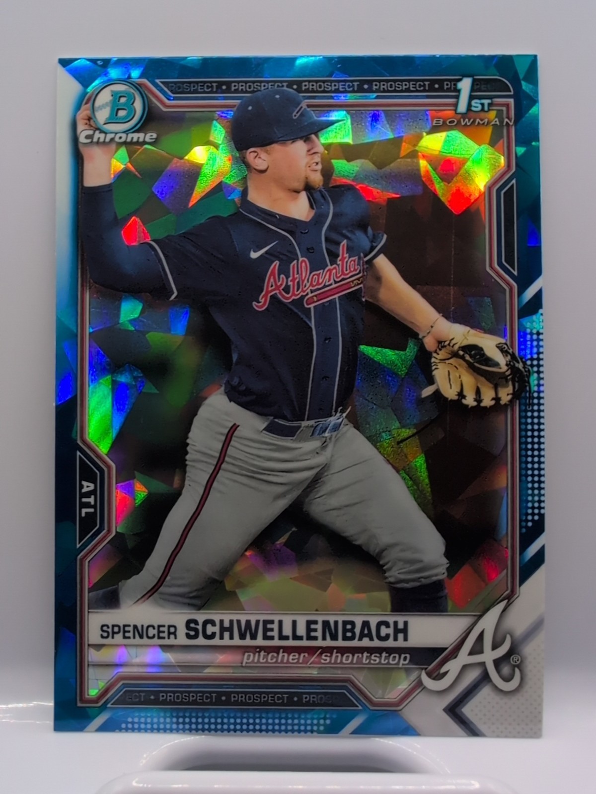 2021 Bowman Draft Chrome Sapphire Spencer Schwellenbach 1st Prospect #BDC-44 RC