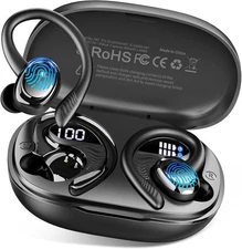 Bluetooth 5.4 Sport Earbuds w/ Charging Case 2025 - Black 1 Pc