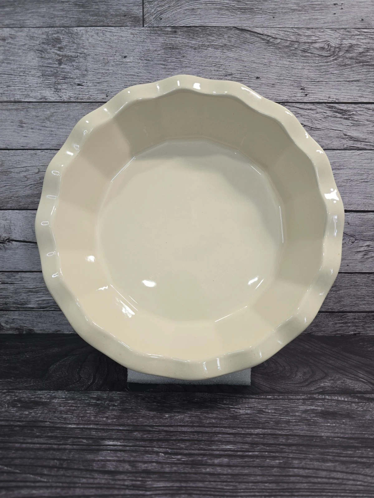 Emile Henry France for Williams-Sonoma Ruffled Pie Dish Yellow 10.5" Model 301