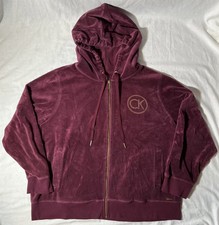 Calvin Klein Plus Size Velour Zip Sweatshirt/Hoodie Women s 2X FREE SHIPPING