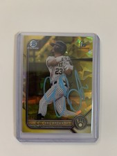 2022 Bowman Chrome Sapphire Yellow /99 Eric Brown Jr. Signed Autographed Card
