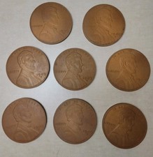 8 Vintage Lincoln 1909S Wheat Penny 5" Plastic Coasters