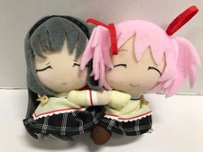 Puella Magi Madoka Magica Homura Akemi Kaname Madoka Hug Plush Doll Japan Used