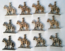 D Grey Iron Grey Klip lot of 12 Mounted Soldiers from the early 1900's