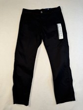 Izod Boys Pants Black 12 Flat Front Husky New Stretch Chino Slacks