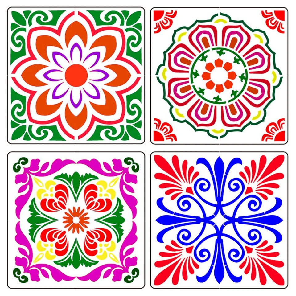 12 stücke wiederverwendbare Mandala-Vorlagen Spray Malerei Formen DIY aushöhlen - Bild 4 von 4