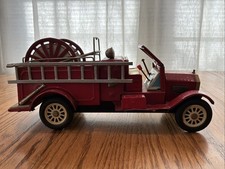 Vintage OLD SMOKY Antique Fire Engine Truck Friction Powered