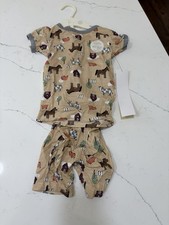 NWT milkberry Bamboo Short Sleeve 2 Pc Pajama Set  Farm Animals  Size 4T