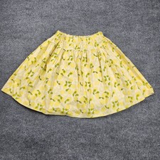 Josiekat's Trunk Girls Yellow Lemon Citrus Print Elastic Waist Flared Skirt 12