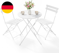 Clevich Bistro Set Balkon Metall, Klappbar BalkonmöBel Set 3 Teilig, Bistrotisch