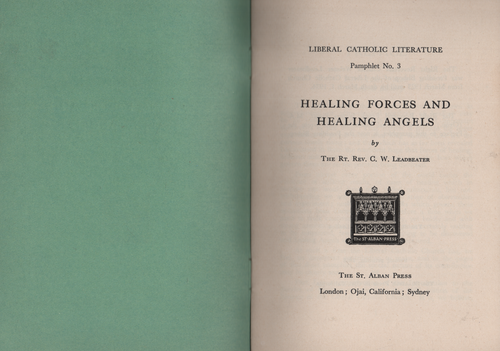 Healing Forces and Healing Angels Leadbeater Liberal Catholic 1953 Pamphlet - Photo 2/3