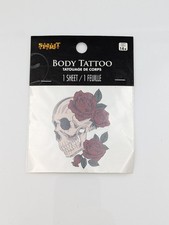 Spirit Halloween Skull Roses Body Tattoo Temporary Costume Accessory