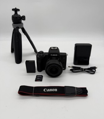 Canon M50 Kit   Low Use, 15-45mm, 64GB, Tripod, Tested, Excellent