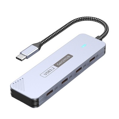 Aluminum USB C Hubs 4 Port 10Gbps Fast Transfer Adapters For Computer Devices
