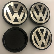 4Pcs VW 65mm Hub Wheel Centre Caps Golf Passat Cap Fit 5G0601171 3B7601171 Black