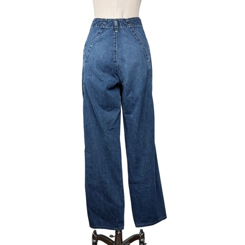 Rachel Comey Long Trigger High Rise Denim Jeans Straight Leg Angled Seams Sz 10 - Afbeelding 3 van 13