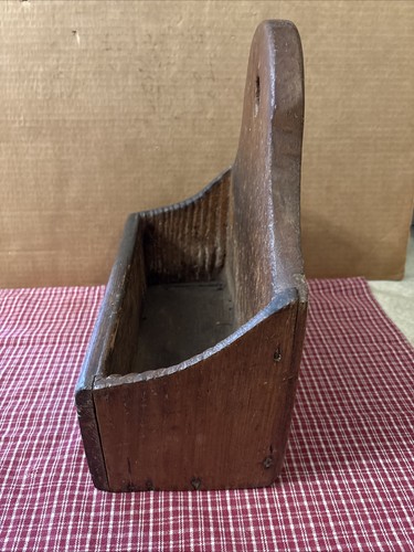 18th Century Prim Country Wall Box W Natural Surface & Scalloped Edge Side Walls - Picture 8 of 13