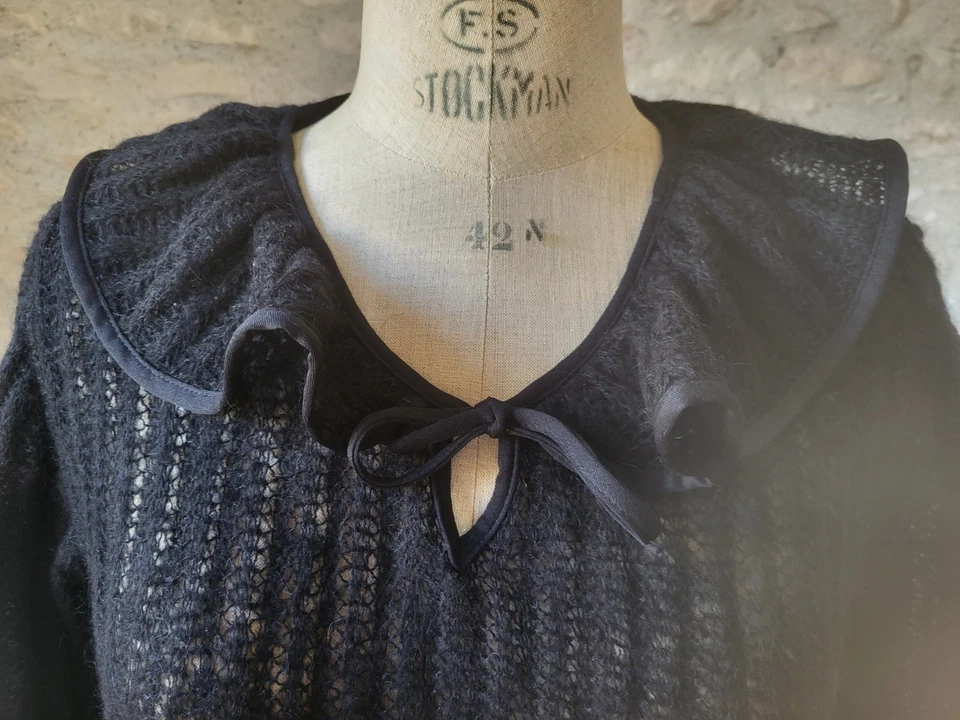 Robe en maille tricot Vintage 70 knitted dress T.42 sz L/XL - Photo 4/4
