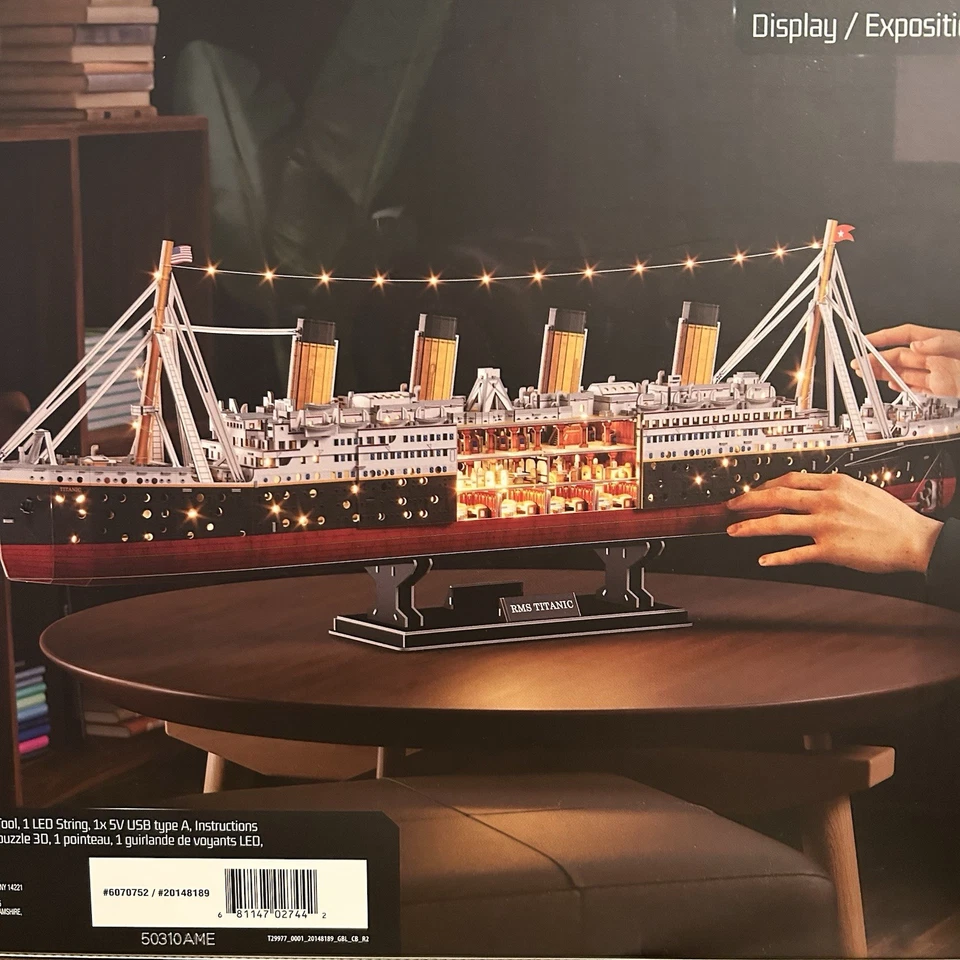 4D Build Architect Series RMS Titanic LED Lights 3D Puzzle 713 Pcs Model Kit - Image 4 of 4