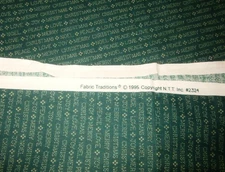 Vintage Fabric Traditions Christmas Green Sewing Fabric 2 Yd x 44" Circa 1995