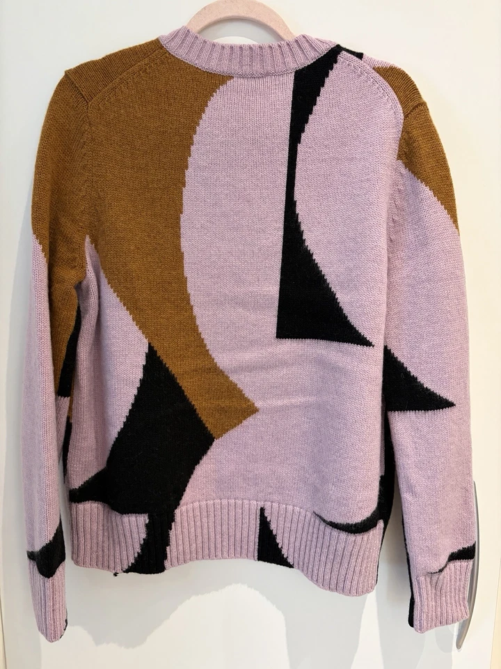 Marimekko Designer Pullover Kertaus Pilari 100% Wolle Rosa Schwarz Gr S - Bild 2 von 4