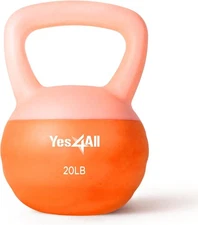 Yes4All Soft Kettlebell, PVC Kettlebells Exercise Weights & 20lb - Peach Fuzz 