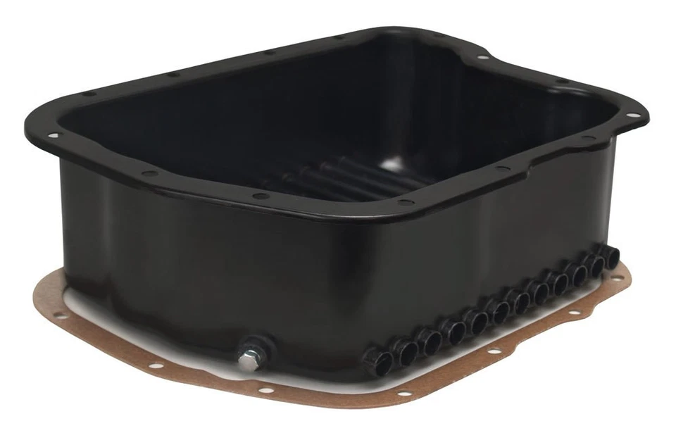 Derale 14210, One Black Steel Black Trans Pan para Dodge A518/618/727 Performance Foto 4 de 4