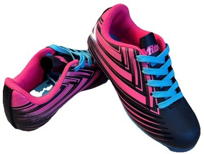 Mitre Electron Girls Size 10 Soccer Cleats Sneakers Shoes Pink Black Blue