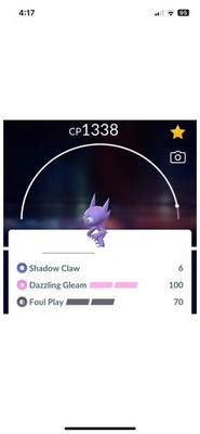 Sableye  Great League Level 40  PvP, 2 Charge , Under 1500 PKMN Go