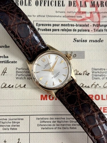 Rolex Oyster Perpetual 31mm 14K Solid Yellow Gold Ref 6548 With Papers