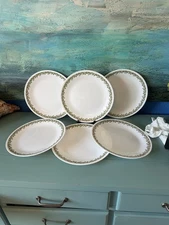 Set of 6  Corelle Corning Green Crazy Daisy Spring Blossom Dinner Plates 10-1/4”