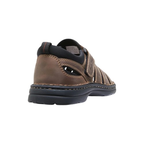 Mens Hush Puppies Spartan Brown Leather Sandals Summer Shoes - Picture 5 of 7