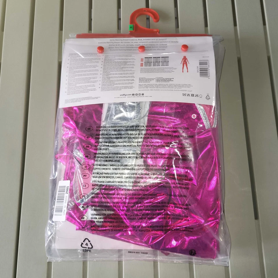 Disfraz de Sueño Bailando Smiffy Años 70, Talla M Mujer Vestido Elegante Período Especialidad Foto 4 de 4