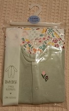 0-3 Months Baby Matalan  Baby grow 2 pack  Sleepsuit New