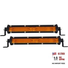 Ultra Slim Single Row LED Offroad Lights Bar Driving Fog Lights Bar 2Pcs Yellow