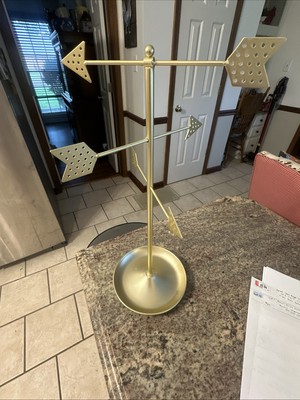 JEWELRY TREE Earring Necklace Holder 17'' - Umbra 3 Tier GOLD ARROW Stand Organiz
