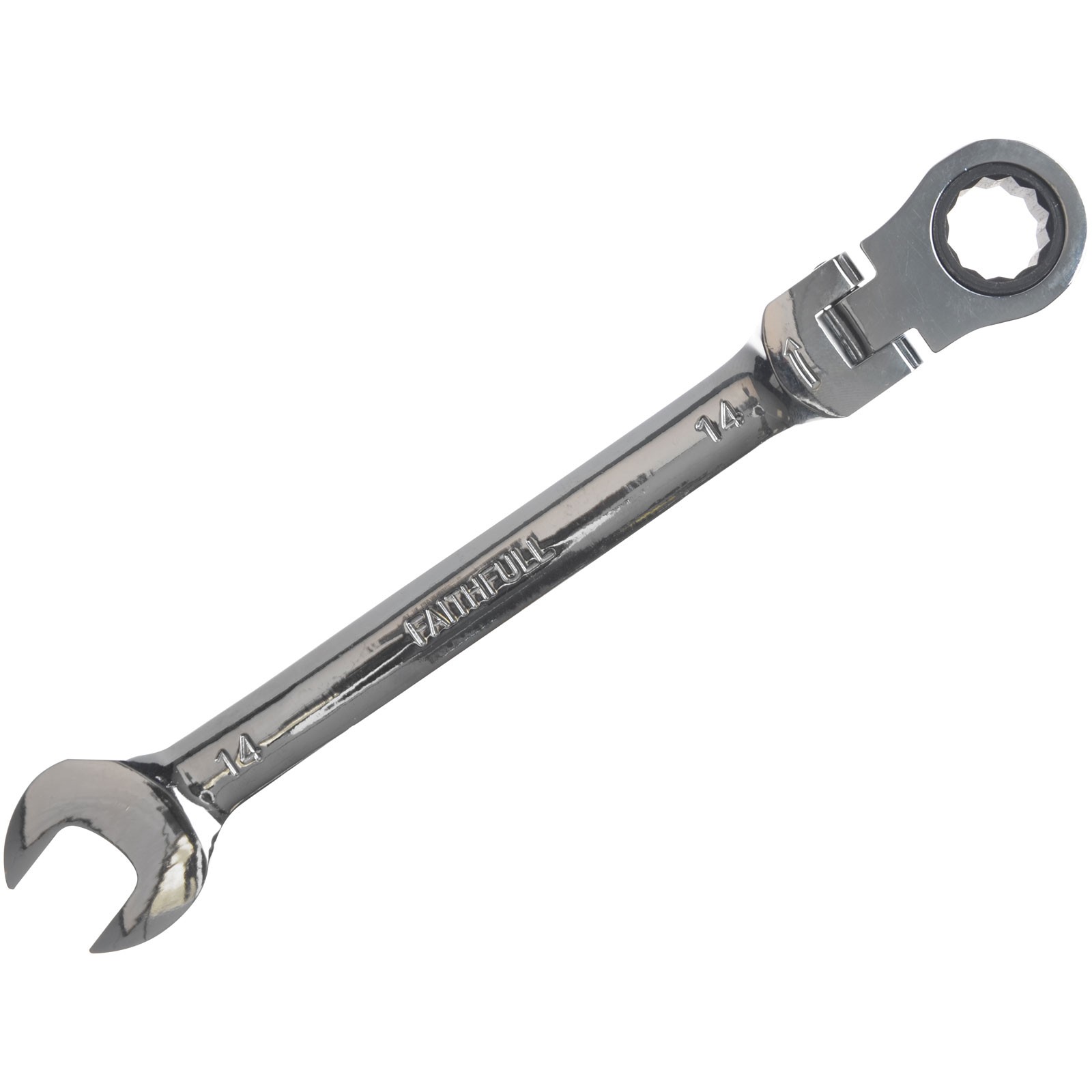 B&Q - 14mm Flex Head Ratchet Combination Spanner For Tough Access - Image 2