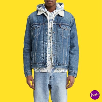 Levi's Herren Type 3 Sherpa Trucker Jeansjacke, Baumwolle, Fabel, UK M | EU 52
