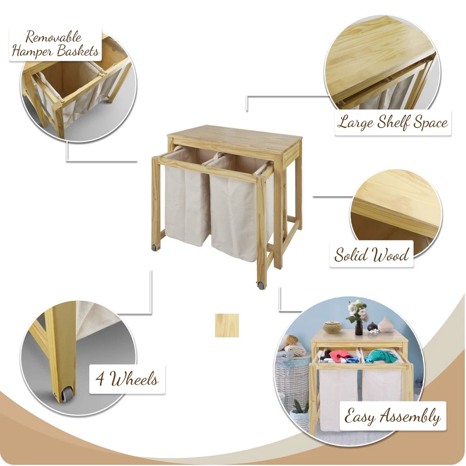 Eco Home Laundry Prep Hamper, Natural - Image 3 of 4