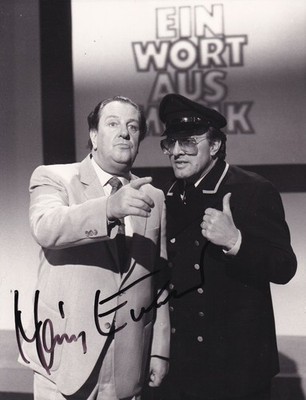 Heinz Eckner original autograph on large photo
