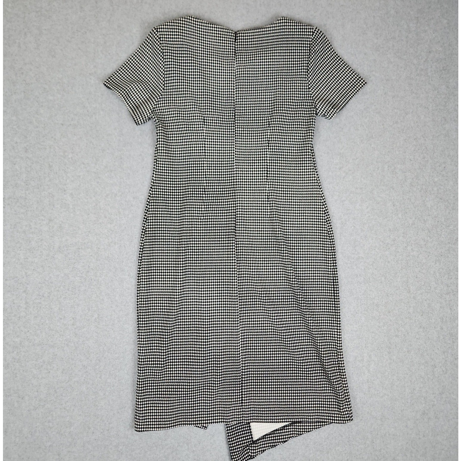 Shelby & Palmer Dress Size 8 Houndstooth Asymmetrical Faux Buttons