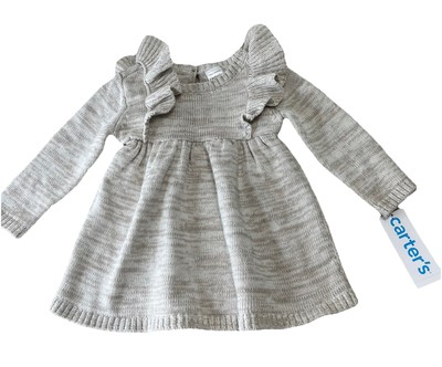Carter's Girls 3M Tan Long Sleeved Ruffle Shirt NWT