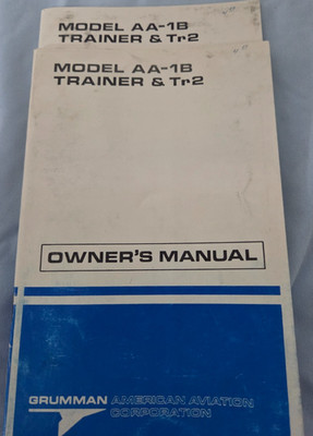 Grumman AA-1B and TR2 Owner's Manual, Original, Like New