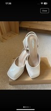 BNIB Ivory Cream Block Heel Sling Back Shoes