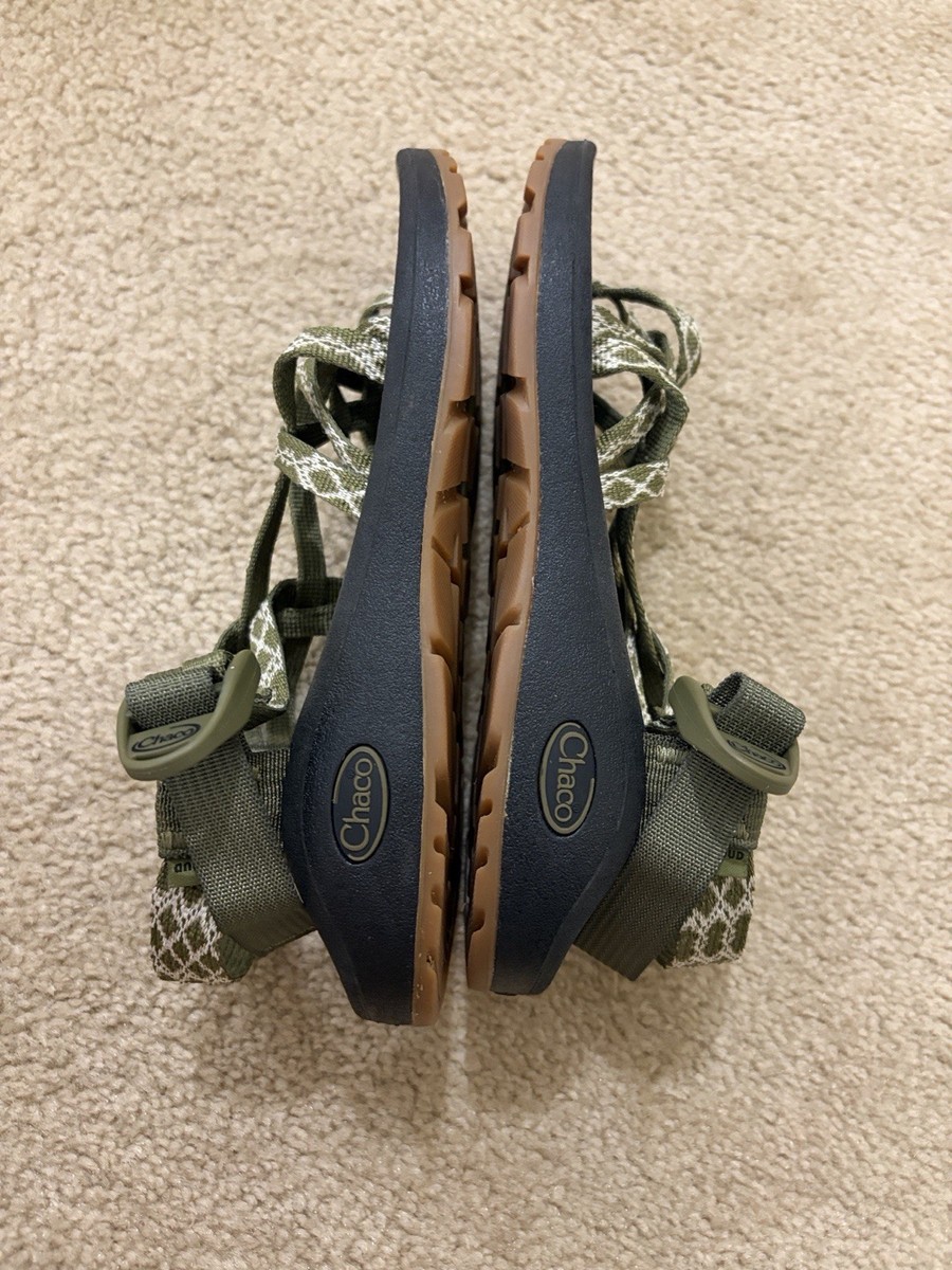 Chaco green navy blue geo print strappy sandal 7 men Chaco Unisex Strappy Sandals Green/Navy Geometric Adjustable  main image 3
