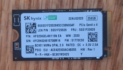 SK Hynix BC901 256GB M.2 2242 PCIe NVMe SSD HFS256GEJ4X113N